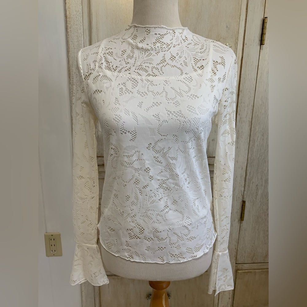 Lace Long Sleeve Top by Jessica Simpson size M NWT